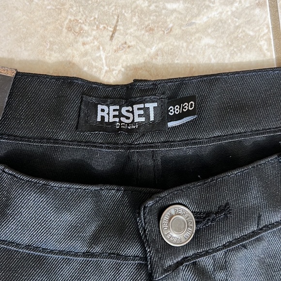 Reset Denim Jeans Size 38/30 Black New With Tags - Picture 4 of 11